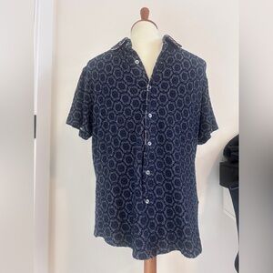 SOLD Men’s Navy & White Floral Button Down Mr Turk